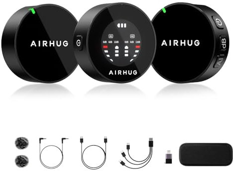 Wireless Lavalier Microphones, 3 in 1 Wireless Microphone System, AI Noise Reduction, Lavalier 2 Transmitters & 1 Receiver Mic for Video Recording/Streaming/Vlog/TikTok/YouTube/Interview… B0D2NVDTR4