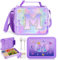 JYPS 2PCS Fiambrera Set para Niños, Bolsa Termica Porta Alimentos para Infantil, Loncheras Para Niños, Bento Box Niñas para Almuerzo o Merienda, Bolsa Almuerzo para Escuela, Sin BPA (Morado M)