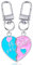 Porte clef meilleure amie,porte clé amitié pour 2 fille coeur rose et bleu enfants cœur Porte-clés mignon porte clef stitch enfant meilleure amie pour les longs voyages