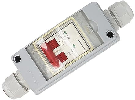 ❥❥Disjoncteur étanche MCB 2P DC 500 V 32 A pour Connexion au Réseau de Panneaux Solaires et Système Hors Réseau avec Boîte de Distribution IP65, Surcharge, Surtension et foudre.