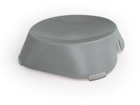 Ancol Made From Round Shallow Pet Bowl in Grey Dishwasher Safe Hygienic Lightweight Durable Non-Slip Bottom Indoor Portable Dog Puppy Feeding Dish