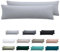Nesture Seitenschläferkissen Bezug 40 x 145 2er Set - Kissenbezug 40x145 cm Grau, 100% Mikrofaser kopfkissenbezug mit Reißverschluss, Weich und Bügelfrei