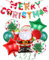 VIKY® 10 Stk Weihnachtsdeko Luftballons Set, Weihnachten Deko mit Merry Christmas Girlande Banner und Weihnachtsmann Helium Ballon, Weihnachten Luftballon, Weihnachtsballons für Weihnachts Deko Party