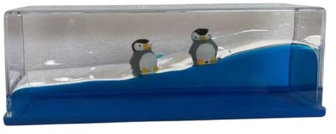 tddouck Sammlerfahrzeuge Flüssigkeit Drift Flasche 5.7x2x2in Unsinkable niedliche Penguin -Dekor Stress Relief Stall Schreibtischdekor für Heimbüro Geburtstagsgeschenk