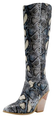 Stivali di Gomma Stivali Texani Donna Bianchi Alti Stivali Donna con Tacco Numeri Grandi Stivali da Donna sopra al Ginocchio Stivali Texani Donna Pelle Vera Scarpe Impermeabili Donna Stivali