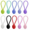 Aiyraa 10 Pcs Smart&Cool Reusable Magnetic Cable Ties for Bundling and Organizing Holding Stuff, Reusable Silicone Cord Organisers for USB Chargers & Headphones, for Office, Home & Travel (Multicolor)