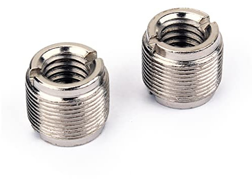 VICASKY Microphone Screw Adapter Set 2 Pack 5/8-inch Male to 3/8-inch Female Chrome Threaded Screws for Mic Stands and Shock Mounts