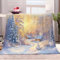 Kuscheldecke Flanell Decke 100x130 cm Ölgemälde Im Landhausstil Winterlandschaft 3D Drucken Flauschig Weich Warm Microfaser Plüsch Wohndecke Fleecedecke Tagesdecke Decke für Sofa und Bett