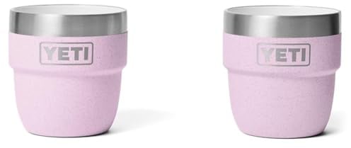 YETI Rambler Espresso Cup, Vacuum Insulated Stainless Steel Stackable Cup, Cherry Blossom, 2 Pack 4 oz (118 ml)