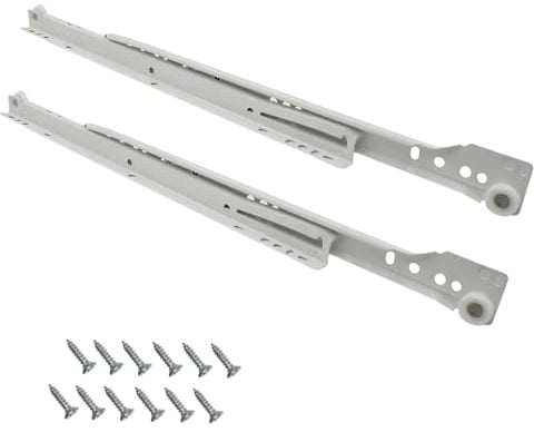 1 Paar Schubladenschienen Schubladenauszug Rollenführung Schienen Schubladenführungen Weiß 300mm Teilauszug