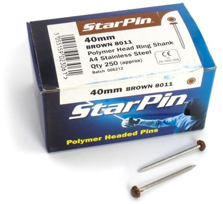 4.8mm Rapierstar StarPin Polymer Headed Pins - 40mm, Brown