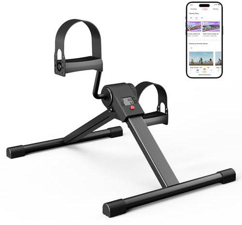 Lacuffy Mini Pedal Heimtrainer Arm Leg Pedal Exerciser für Home Office Workout Tragbares Beintrainingsgerät mit einstellbarem Widerstand für Frauen und Männer