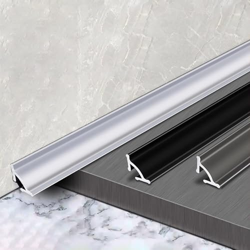 Raouoae Moldura De Cuadrante para Bordes De Techo Y Pared 90 Cm* 3 Piezas Moldura De Rodapié De Aluminio Moldura De Cuadrante Duradera para Decoración De Esquinas Y Paredes(Gray,Width:1.5 cm)