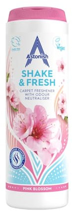 Astonish Shake & Fresh Carpet Freshener, Eliminates Odours, Pink Blossom, 350g