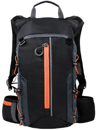 Fahrradrucksack, 10 l, wasserdichter Wanderrucksack, tragbarer Campingrucksack mit Reflektorstreifen und Taschen, leichter Outdoor-Wasserrucksack zum Laufen, Radfahren, Wandern, Campingrucksack