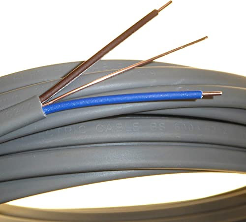 6mm² 5m Twin & Earth Flat Grey Cable – 6242Y PVC Electrical Wire, Copper Core for Power & Lighting Installation