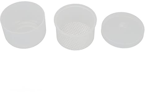 Nail Drill Bits Cleaner and Makeup Brush Soaking Container with Removable Strainer Ergonomic Round Plastic Soak Box Protects Hands