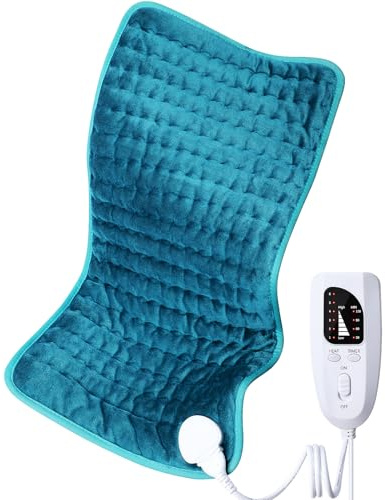 Heating pad for Back/Shoulder/Neck/Leg Pain Relief, Heating Pads for Period Cramps, 6 Fast Heating Settings, Auto-Off, Machine Washable, Birthday Gifts for Women Mom, Extra Large 12x24, Blue