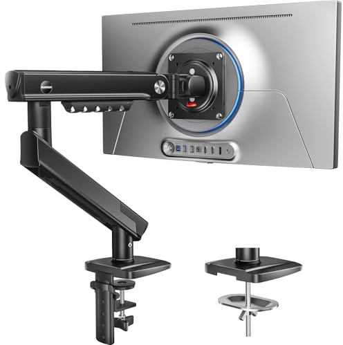 HUANUO Monitor Arm for 13-32 Inch Screens, Single Monitor Arm Desk Mount with FlowLift Pro Mechanical Spring, Smooth Height Adjustment & Stable Positioning, VESA 75/100mm, Supports 2-9kg