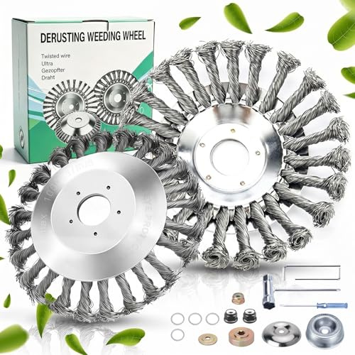 2 Pcs Profi Unkrautbürste für Freischneider: 8 Zoll+6 Zoll
