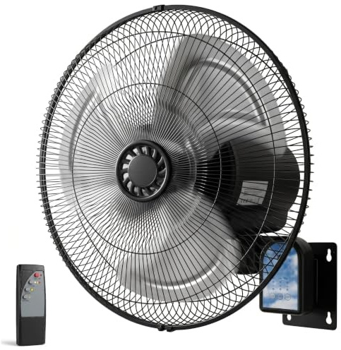 Ventilador Industrial de Pared con Mando a Distancia 110 W, Acero Inoxidable, 3 Velocidades, Inclinación ajustable Oscilante