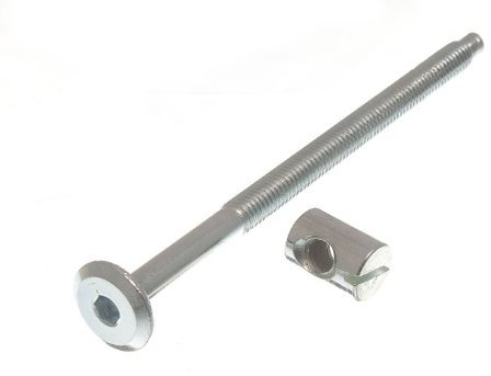 20 Of Furniture Cot Bed Bolt Allen Head With Barrel Nut 6Mm M6 X 100Mm Zp