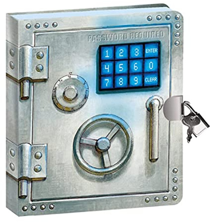 Peaceable Kingdom Vault Door 6.25 Lock and Key, Lined Page Diary for Kids