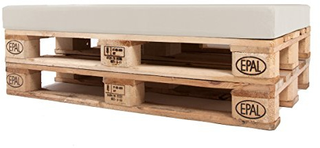 Arketicom Pallett-One Cheope Sitzkissen für Sofa aus Europaletten, wasserabweisend, abnehmbar, Farbe:Ecru, Füllung aus Polyurethan, hohe Dichte, italienische Handwerkskunst 80x60x10 sand