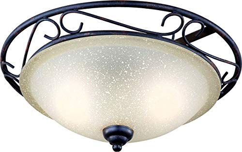 GLOBO RUSTIA II techo de cristal de luz 2x60W rustica