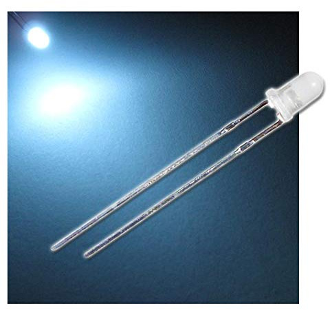 world-trading-net - 100 LEDs 3mm diffus pur-weiß Typ WTN-3-3100pw, Leuchtdiode, bedrahtet, Diode leuchtend, als Bauteil