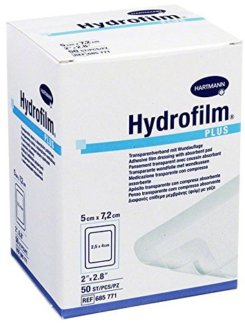 HARTMANN 6857710 Hydrofilm Plus Transparentverband, 7.2cm x 5cm, 50 Stück