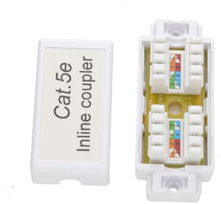 kenable Inline Punch Down Coupler for Lan Cables CAT5e White