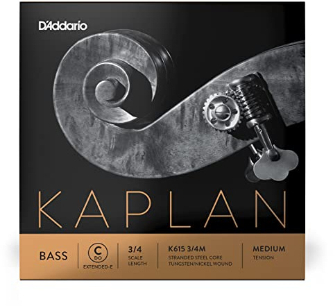 D'Addario Kaplan Bass String - Single C (Ext. E) String - K615 3/4M - For Upright Bass, Double Bass - 3/4 Scale, Medium Tension