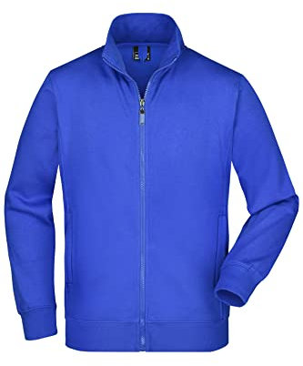 James & Nicholson Sweatjacke - Klassische Sweatjacke mit Stehkragen für Damen und Herren | Farbe: royal | Grösse: S