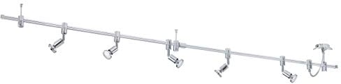 EGLO LED Deckenlampe Vilanova, 5 flammige Deckenleuchte, Deckenstrahler aus Aluminium und Metall, Wohnzimmerlampe in Chrom, Flurlampe, Spots inkl. GU10 Leuchtmittel, warmweiß