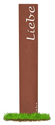 prima terra Liebe Gartenstele Edelrost Stele Dekoration Gartendekoration Deko Garten H=120cm B=20cm