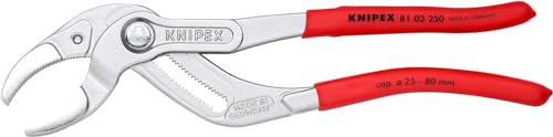 Knipex Pinza per Sifone e Connettore Cromata, Rivestiti in Resina Sintetica Antiscivolo 250 Mm 81 03 250