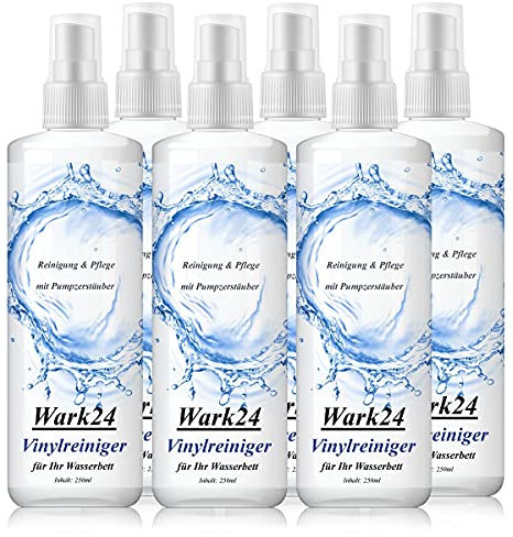 Wark24 Wasserbett Vinylreiniger 250ml - Reinigung & Pflege - mit Pumpzerstäuber - für Wassermatratzen/Wasserbetten (6er Pack)