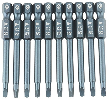 Walfront 10PCS Triangolo Testa Cacciavite Kit, 6.3 mm, 1/4, Codolo Esagonale Magnetico 65 mm Acciaio Legato Triangle 2.7 mm Testa Punte Cacciavite Kit