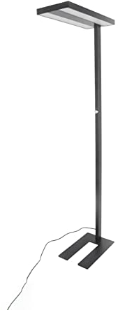 Arcchio LED Büro Stehlampe dimmbar schwarz, Bürolampe Stehlampe Uplight und Downlight, Deckenfluter 6000lm, 4000K, Standleuchte Office, Büro-Stehleuchte