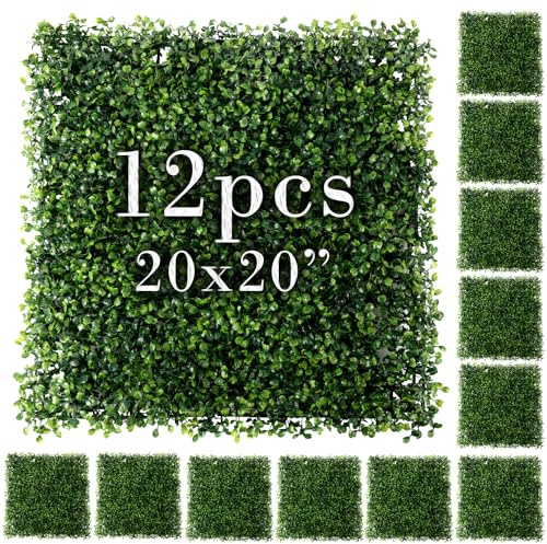 Grass Wall Panels, Boxwood Panels, Artificial Green Decor, 20x20, 12 Pack