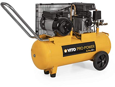 VITO - Compressore a cinghia 2,5 CV / 50 L 1,9 kW 230 V AC Pressione 8 Bar MAX