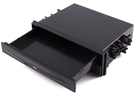 Auto CD Radio Halter Schwarz, Universal CD Radio Getränkehalter Aufbewahrungsbox Single Din Radio Halter