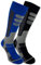 2 Paar Skisocken Herren Damen Ski Kniestrümpfe Atmungsaktiv WP (Schwarz | Blau, 47-50)