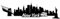 Samunshi® New York Skyline Wandtattoo Sticker Aufkleber Wandaufkleber City Gedruckt New York 120x37cm schwarz