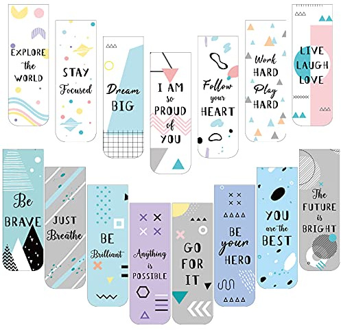 30 Stücke Magnetische Lesezeichen Inspirierende Zitate Lesezeichen Ermutigende Motivierende Magnetische Lesezeichen Geometrisches Thema Bunt Niedlich Positiver Magnet Seiten Markierung Klammer