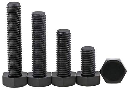 5pcs M8/M10/M12 Vis nylon noir pleine filetage extérieur hexagonal Vis Isolation plastique Boulon M8, 60mm