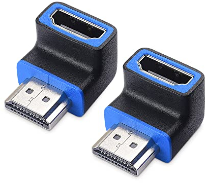 Cable Matters 2-Pack 90 Degree Angle Male to Female 8K HDMI Adapters, 90 Degree/Right Angle HDMI Adapter with 8K@60Hz and 4K@240Hz Support in Black