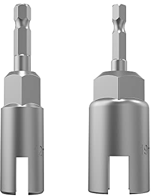 2 Stück 1/4 Zoll Sechskantschaft Mutterndreher Power Flügelmutter Bohrer Bit Stecknuss Werkzeugsatz Schlitz-Flügelmutter Bohrhülse Schraubenschlüssel Kit Panelmutter Schraube Auge C-förmige Haken