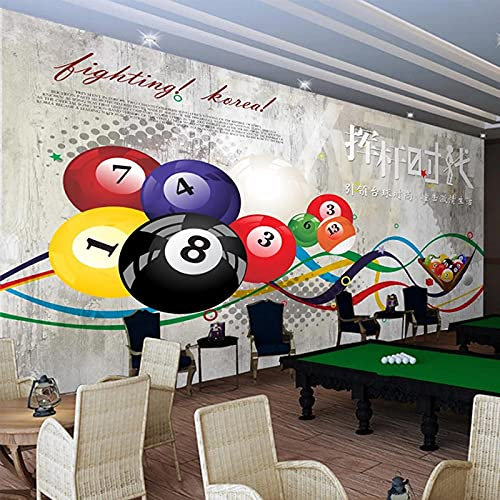 XTSWallpaper Fototapete 3D Effekt 250X150Cm Farbe Sport Billard Wandtattoo Wandaufkleber Tapete Fototapete 3D Effekt Wandbild Wandtapete Hauptdekorationen Für Wohnzimmer Schlafzimmer